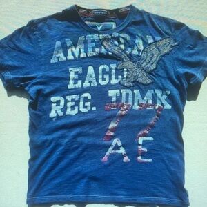 American Eagle Blue Graphic T-Shirt